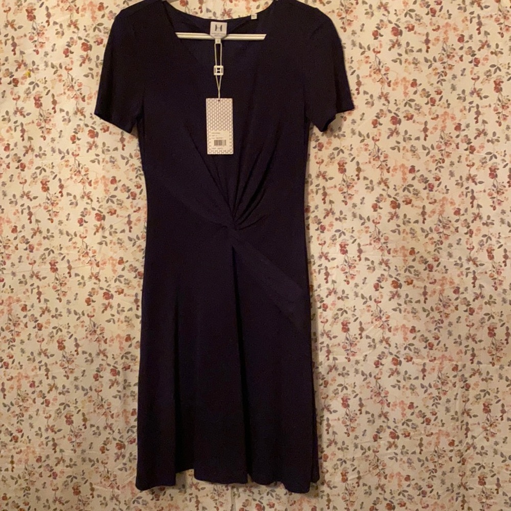 Halton heritage short sleeve black knotted In middle dress size small